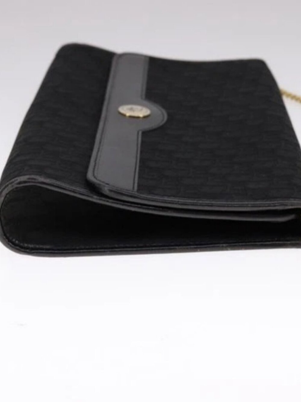 Christian Dior Trotter Canvas Chain Shoulder Bag Black Auth ar13108 - Picture 4 of 15